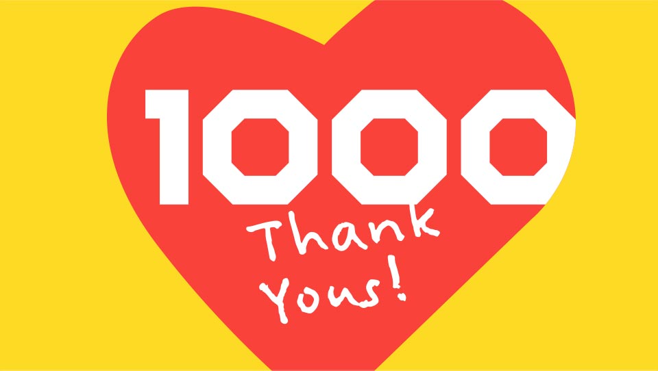 1000 Thank Yous heart